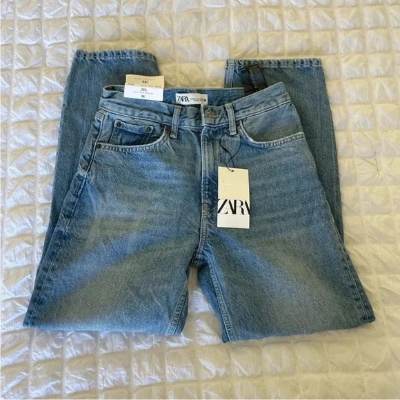 Zara Blue Straight crop in Antique Jeans Denim - Picture 1 of 8